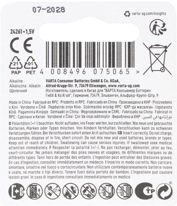 Image du produit Varta Alcaline (1 pcs, LR41)