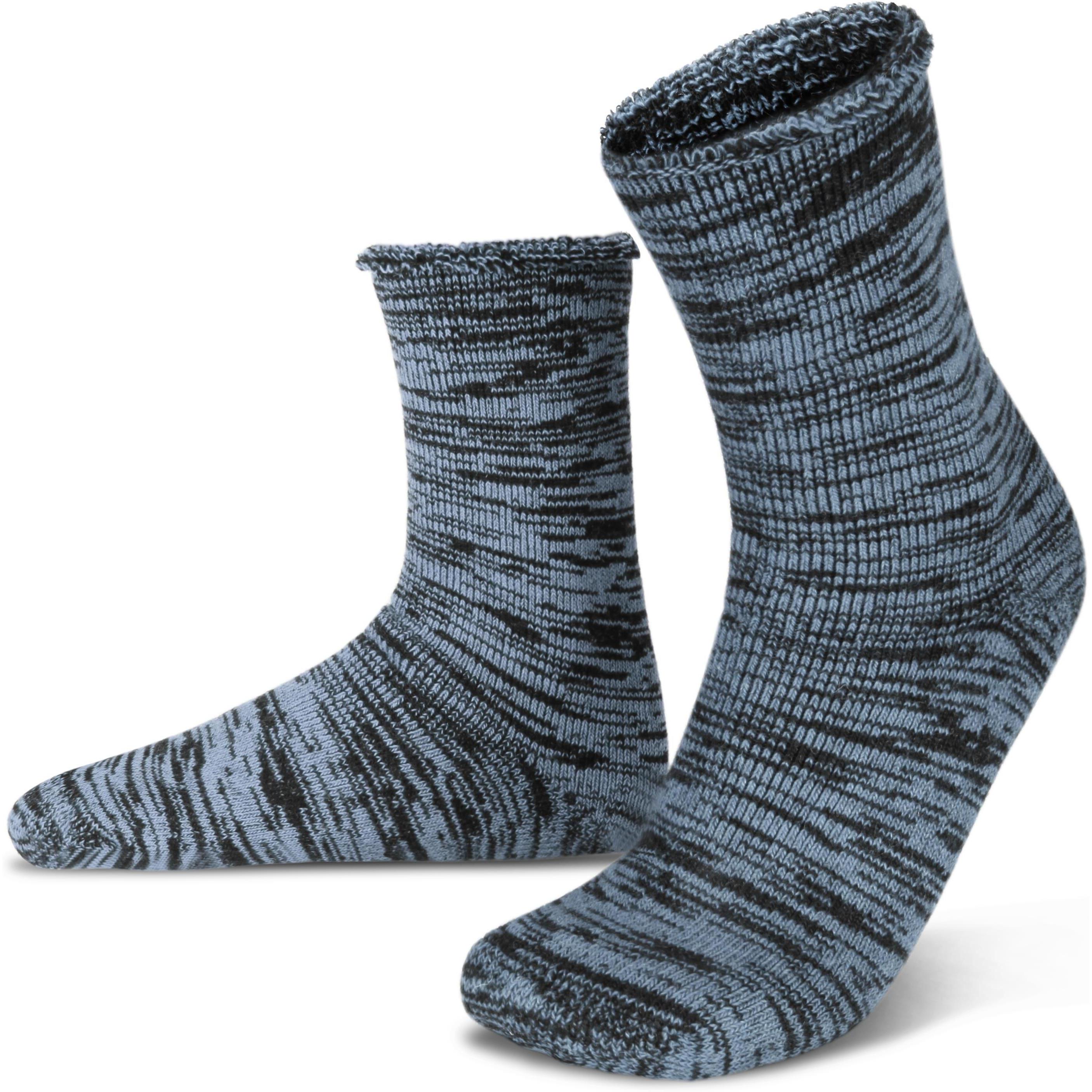 Polar Husky, Herren, Socken, Farbige Vollplüsch-Socken mit Wolle, Blau, (Einzelpack, 47 - 50)