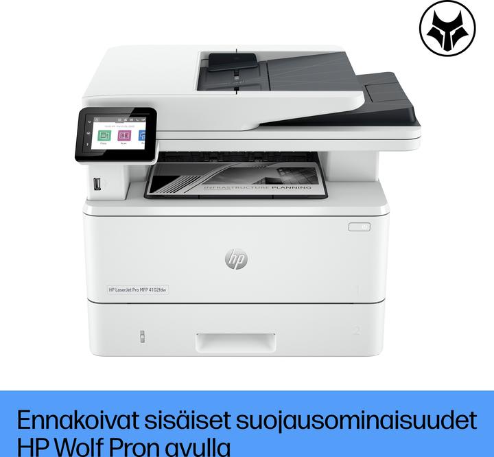 Actual product image HP LaserJet Pro MFP 4102fdw (Laser, Black and white)