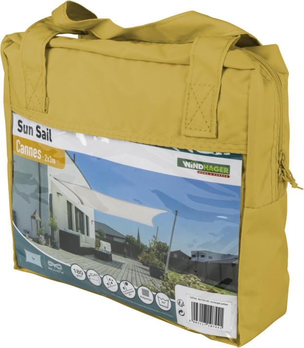 Image du produit Windhager Voile d'ombrage Cannes, 2 x 3 m, rectangle, jaune (2 x 3 m)