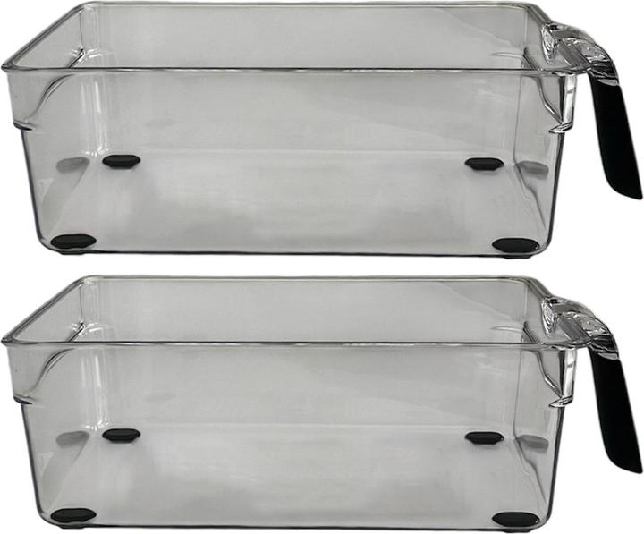 2er-Set Transparenter Kühlschrank-Organizer mit Griff 28,2 x 15,5 x 8,7 cm