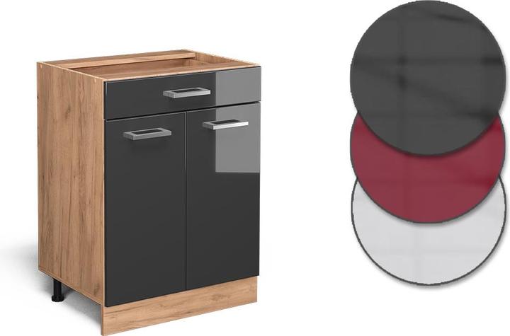 Anthrazit hochglanz, Goldkraft Eiche