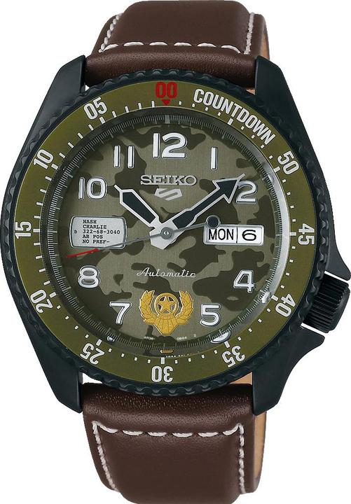 Seiko 5 Sport Street Fighter V GUILE Édition limitée (Montre analogique, 43 mm)