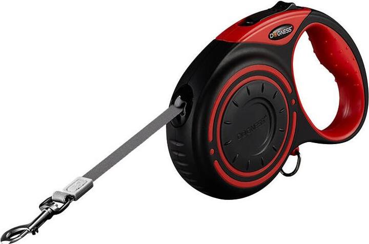 Dogness laisse automatique avec lampe de poche et sac de rangement (rouge) (Chien, Promenade)