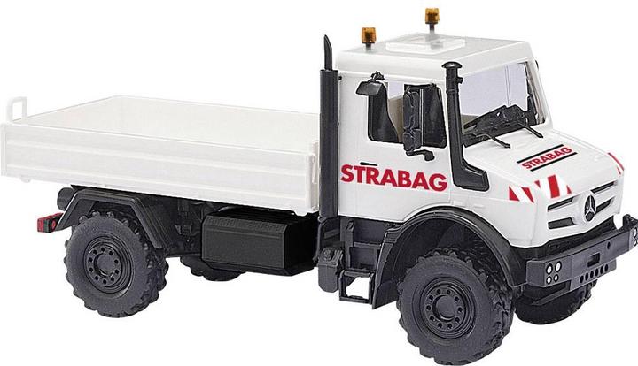 Busch 51057 H0 LKW Modell Mercedes Benz Unimog U 5023, Strabag