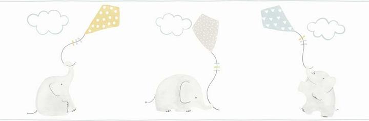 Produktbild Casadeco My Little World Bordüre Elefanten blau grau lime