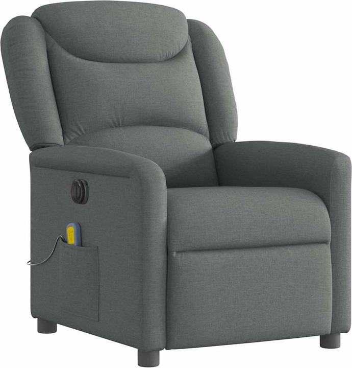 vidaXL Massagesessel Elektrisch Dunkelgrau Stoff