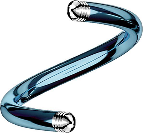 Image du produit Star Piercing Micro tige spiralée bleu clair (Titane, sans laiton)