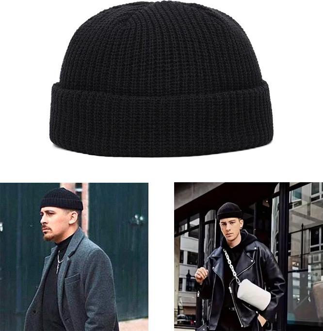 Image du produit Noya Unisex Beanie Wintermütze Hipster Strickmütze Schwarz One Size (Taille unique)