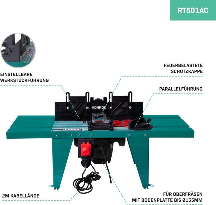 Actual product image Vonroc RT501AC Frästisch für Oberfräse bis 155mm