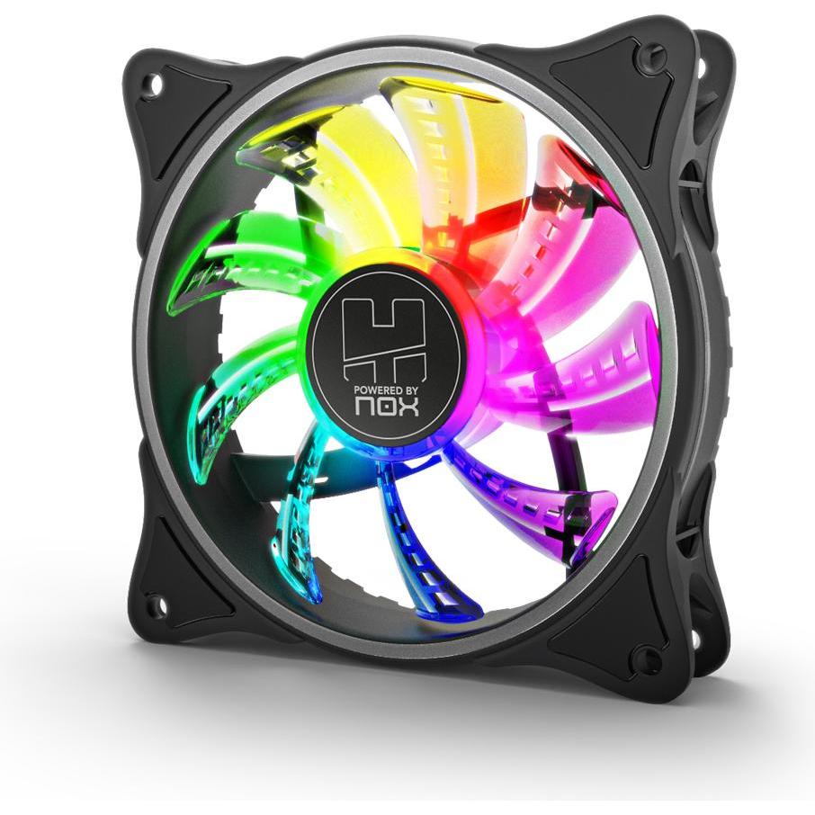 Nox FAN 120X120 HUMMER A-FAN ARGB (120 mm, 1 x), PC Lüfter, Schwarz