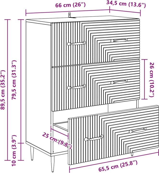 Actual product image vidaXL Aufbewahrungsschrank (34.50 x 34.50 x 89.50 cm)