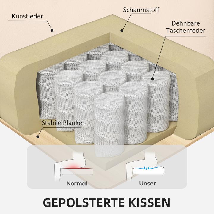 Produktbild Homcom Relaxsessel mit Hocker Kunstleder Cremeweiss