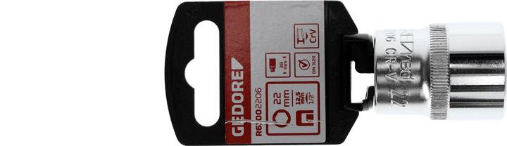Produktbild Gedore Red red R61002206 Steckschlüsseleinsatz 1/2" 6-kant 22 mm Länge 38 mm (22 mm)