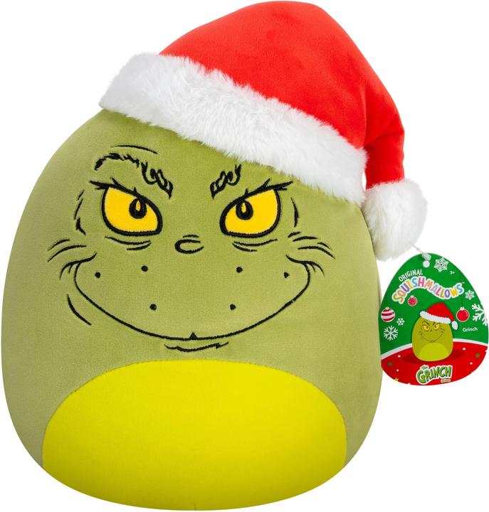 Actual product image Jazwares Squishmallows Christmas Grinch, 25cm (Grinch in Santa Hat) (25 cm)