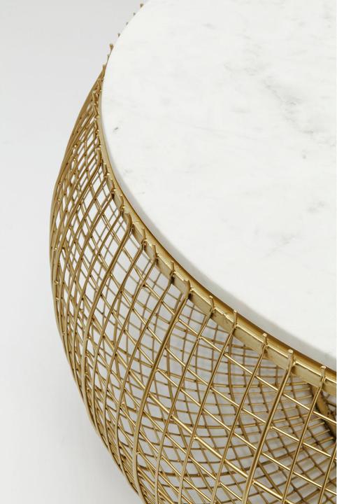Image du produit Kare Design Table basse Cesta Marble doré Ø100cm (102 x 102 x 42 cm)