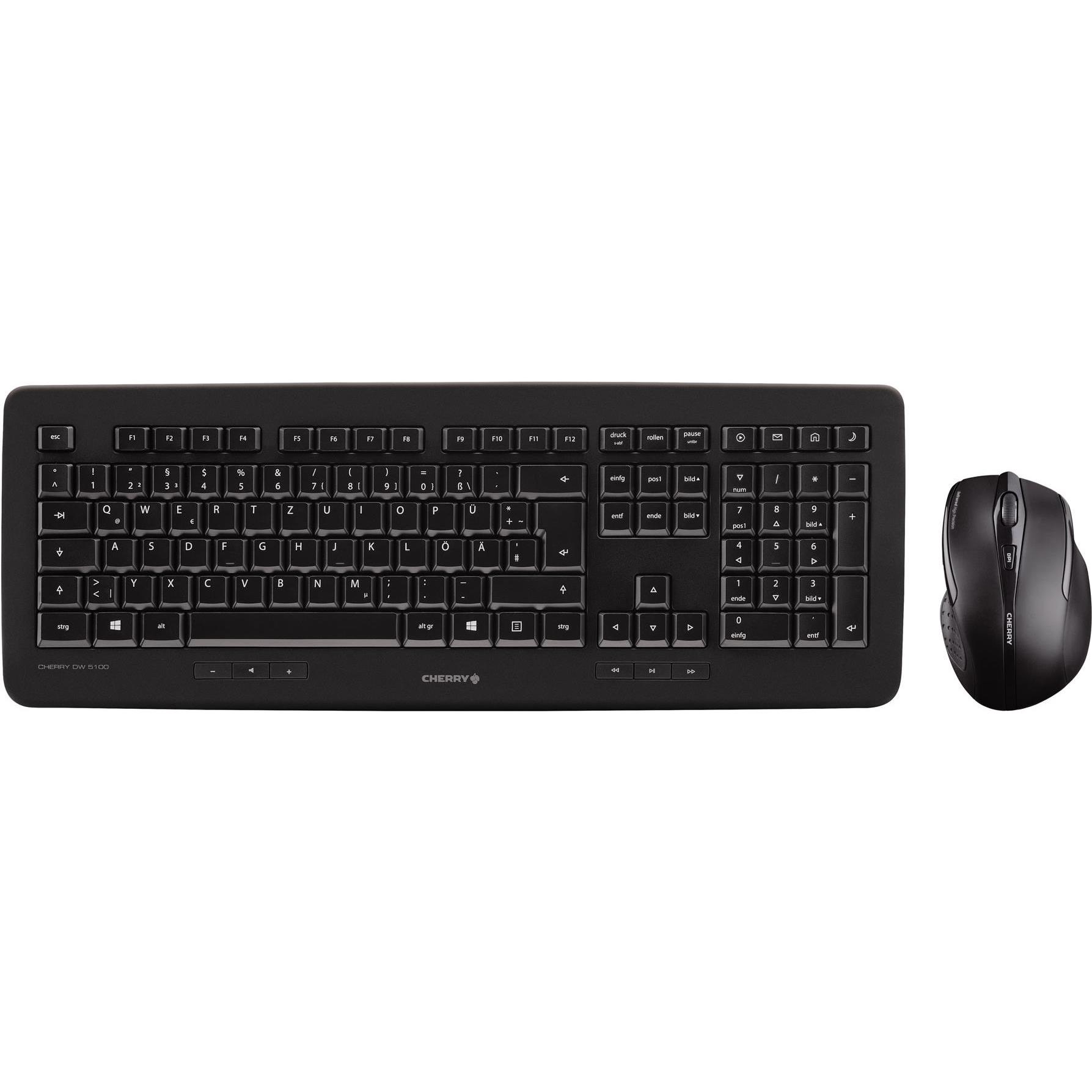 CHERRY DW 5100 (US, Kabellos), Tastatur, Schwarz