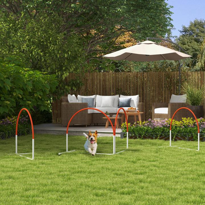 Produktbild PawHut Hunde-Agility-Set PE, ABS Weiss+Orange (Agility)