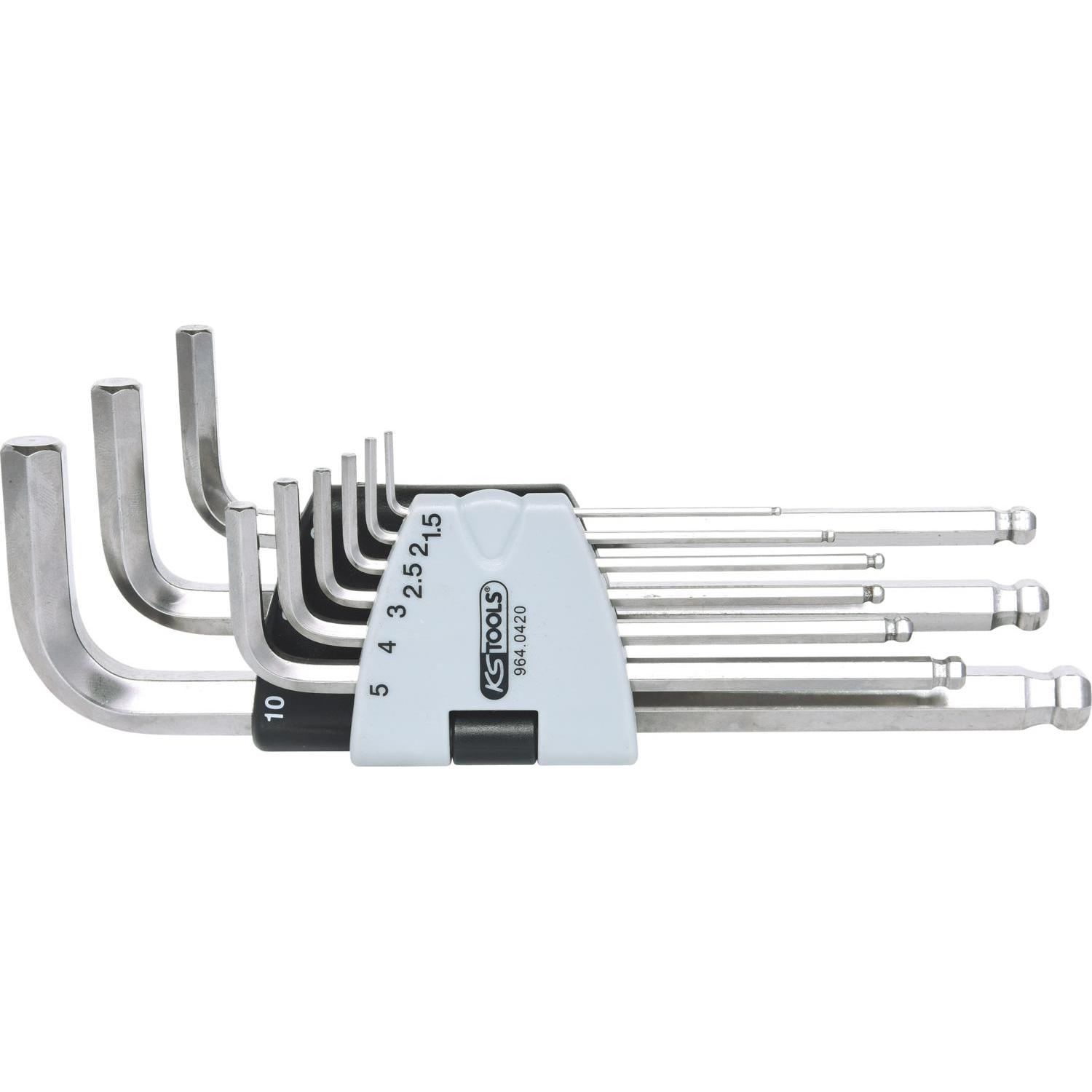 KS Tools, Sechskantschlüssel, Edelstahl-Winkelstiftschlüssel-Satz