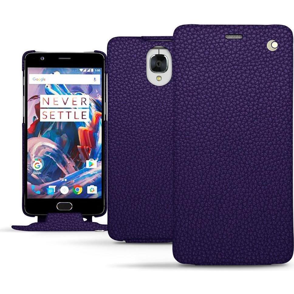 Noreve Lederschutzhülle vertikal (OnePlus 3), Smartphone Hülle, Violett