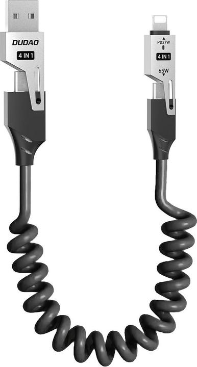 Dudao L20 Pro 4-in-1 USB-A / USB-C - Lightning / USB-C Kabel - Schwarz (1.50 m, 65 W)
