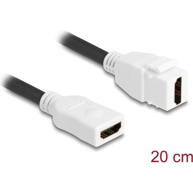 Delock Keystone Modul Kabel HDMI Buchse zu Buchse 8K 60 Hz 2 (0.20 m, HDMI), Video Kabel