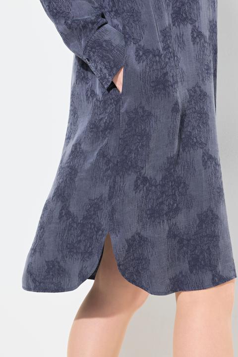 Produktbild Ulla Popken Lyocell-Kleid, Stehkragen, V-Ausschnitt, Langarm (50, 52)