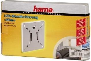 Produktbild Hama Slim" LCD Wall Bracket, Silver, 10" - 26" LCD Vesa 50 x 50, 75 x 75, 100 x 100 mm, 95 x 95 x 0 (Wand, 26")