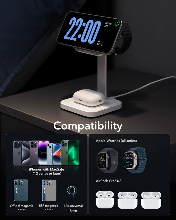 Image du produit ESR HALOLOCK - Kit de recharge 3en1 (15 W)