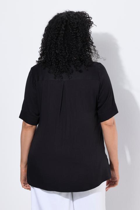 Image du produit Ulla Popken Blouse, tombé fluide, manches courtes (46)