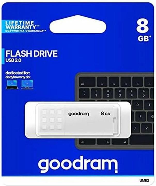 Produktbild Goodram UME2 UME2-0080W0R11 Pendrive (8 GB, USB 2.0, weiss) (8 GB, USB-A)