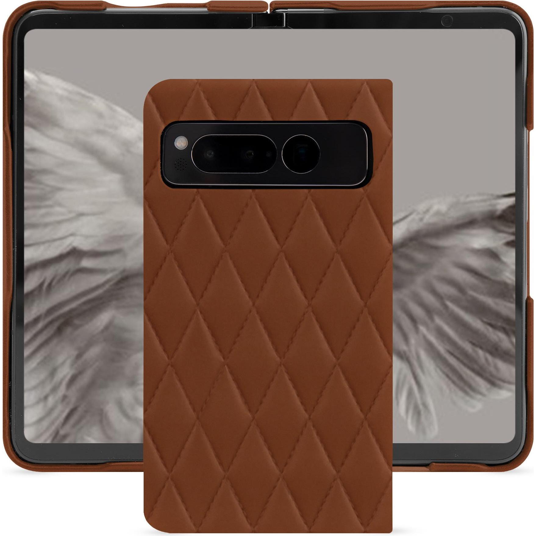 Noreve Lederschutzhülle Google Pixel Fold (Google Pixel Fold), Smartphone Hülle, Braun