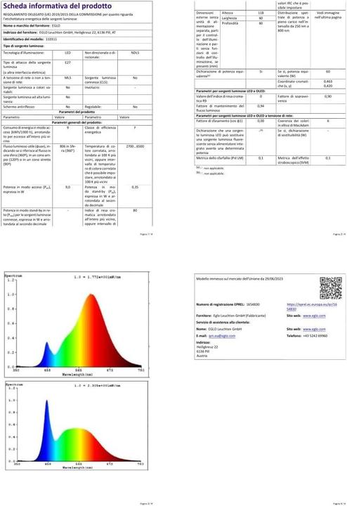 Produktbild EGLO Leuchtmittel (E27, 9 W, 806 lm, 2 x, F)