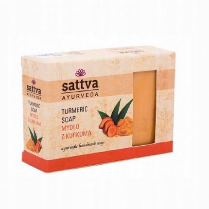 Actual product image Sattva Ayurveda SATTVA Mydło do ciała w kostce z Kurkumą 125g (Hard soap, 125 g)