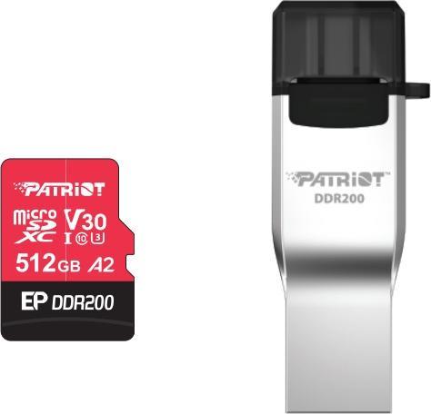 Produktbild Patriot EP DDR200 Micro SDXC 512GB 160/120 MB/s U3 (512 GB, microSDXC, U3, UHS-I)