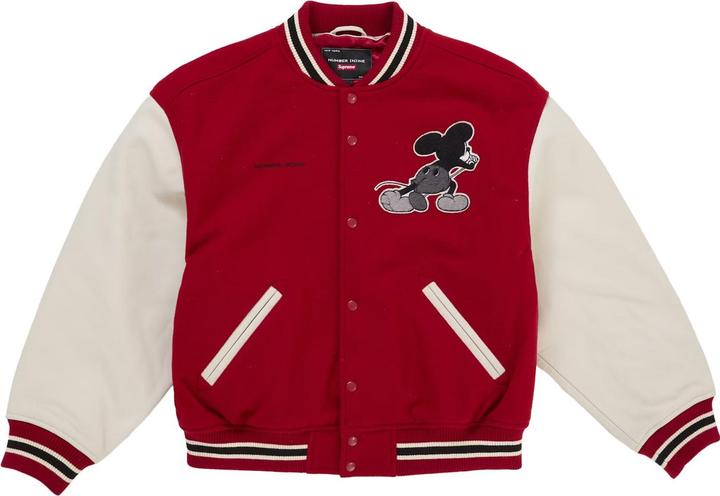 Image du produit Supreme Number (N)ine Mickey Varsity Jacket Red (L)
