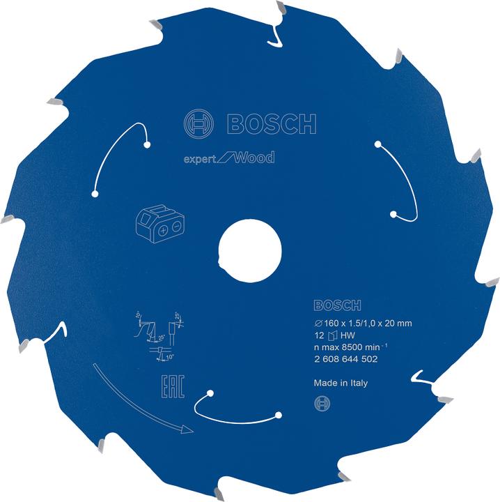 Produktbild Bosch Professional Zubehör Akku-Kreissägeblatt Expert for Wood, 184 x 1,6/1 x 20, 48 Zähne