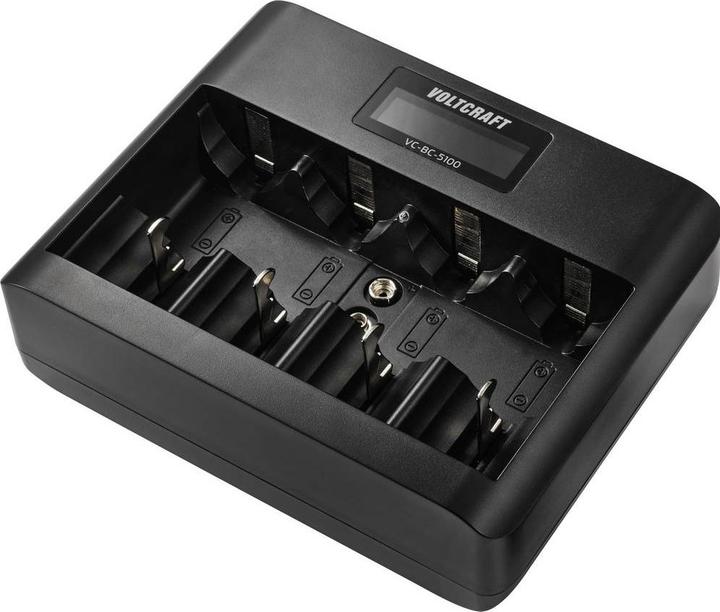 Produktbild Voltcraft VC-BC-5100 Rundzellen-Ladegerät NiMH, LiIon Mignon (AA), Micro (AAA) (1 Stk., 9V Block, AA, AAA)