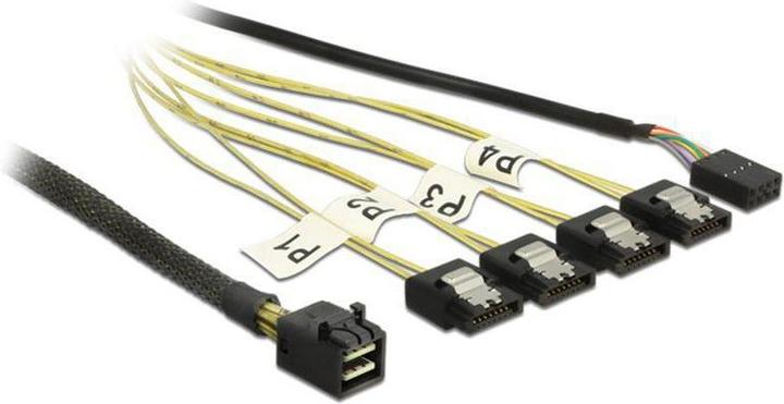 Delock Reverse SAS cable: 4xSATA - SFF-8643, 1m