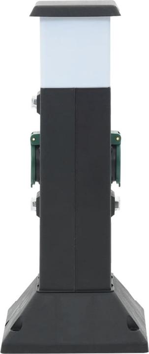 Produktbild vidaXL Aussensteckdose mit Lampe und Erdspiess 2-fach 16 x 16 x 39,5cm (2x, CEE 7/3)