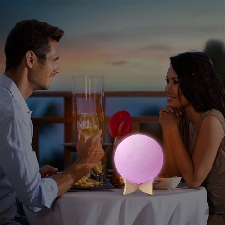 Image du produit Cover-Discount Lampe multicolore LED Lune 3D