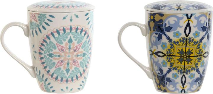 Actual product image Esprit Filtertasse für Teeaufgüsse Home Blau Weiss türkis Mediterraner 340 ml (2 Stück) (340 ml, 2 x)