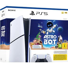 Sony PlayStation 5 Slim Disc Edition inkl. Astro Bot, Spielkonsole, Weiss, Schwarz