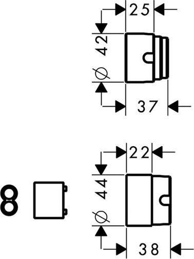 Productafbeelding Axor 2,5cm verlenging f 2-L inbouwwastafelmengkraan