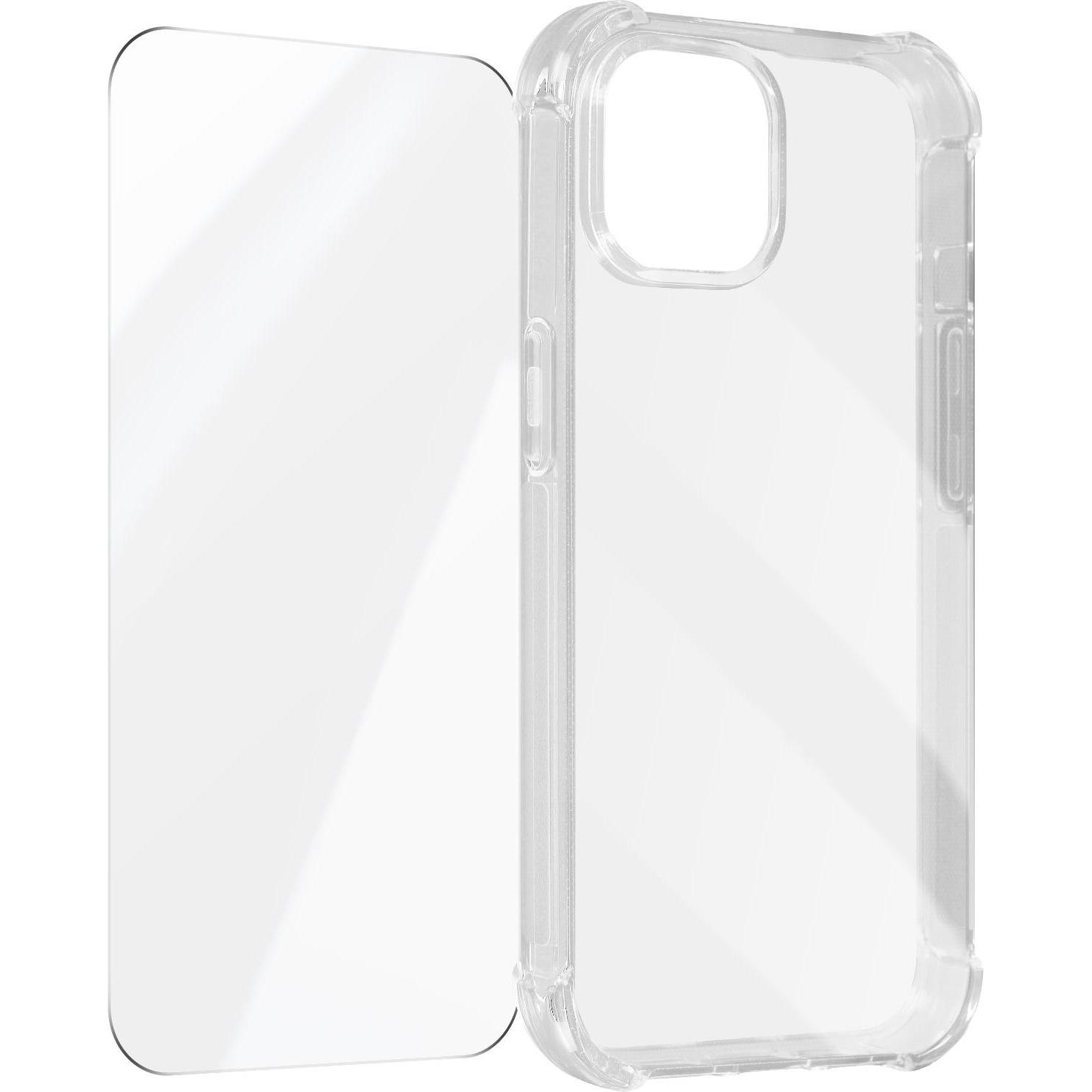 Avizar Premium Schutz-Set: Hülle + Folie Series (Apple iPhone 15), Smartphone Hülle, Transparent
