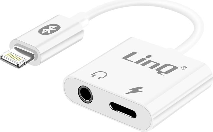 Actual product image LinQ Audio and charging adapter with 3.5mm jack /Lightning connector (Lightning, 3.5mm jack, Lightning)