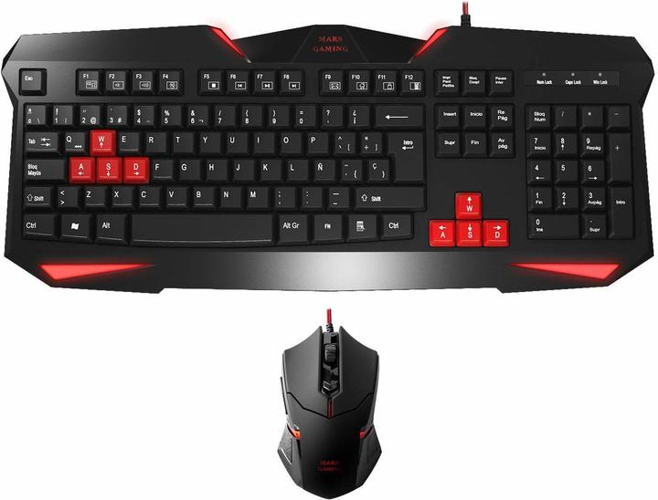 Produktbild Mars Gaming MCP1 Tastatur Schwarz, Rot (US, Kabelgebunden)
