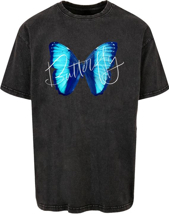 Produktbild Merchcode Butterfly Blue Acid Washed Heavy Oversized Tee - 117169 (M)