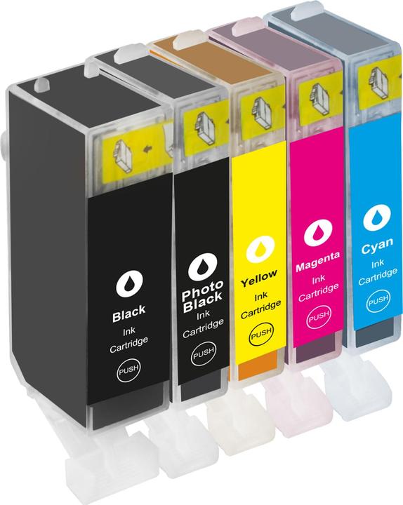 Produktbild Plutoos Canon PGI-5 CLI-8 Patronen XXL kompatibel, 5er Farbset (M, C, Y, PBK, BK)