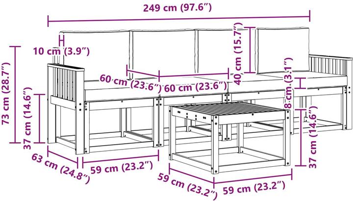 Produktbild vidaXL Outdoor-Sofa